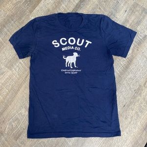 navy blue Scout Media Co shirt